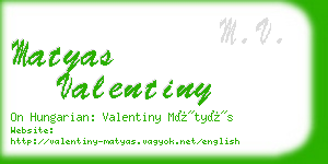 matyas valentiny business card